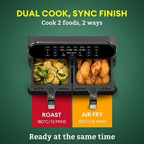 CHEFREE Dual Air Fryer, 8L Family Sized (New)