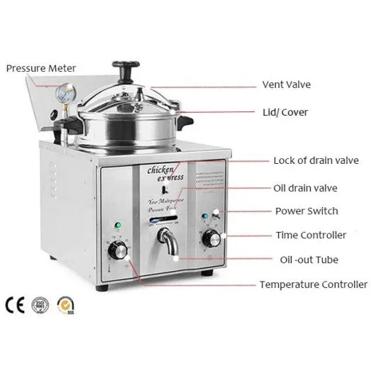 CHEFSRANGE ECE16 COUNTER TOP PRESSURE FRYER