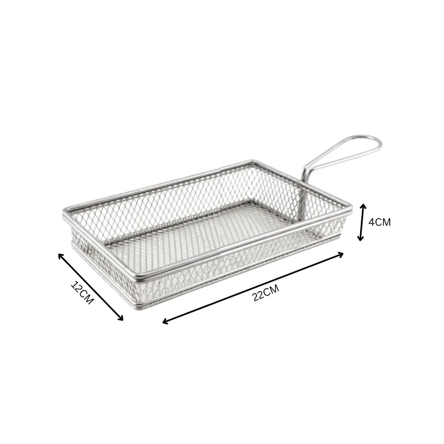 Chip Fryer Mini Rectangular Serving Basket MTBR3 SGN1446