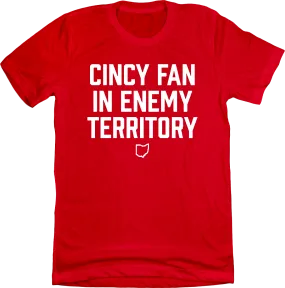 Cincy Fan in Enemy Territory Red with White Ink