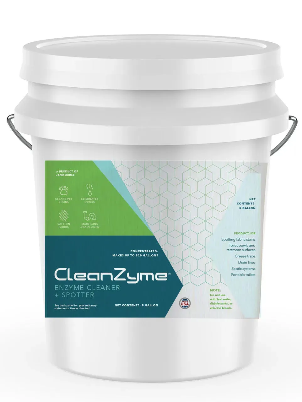 CleanZyme - Enzyme Cleaner, Spotter & Odor Remover, 5 Gallon Pail