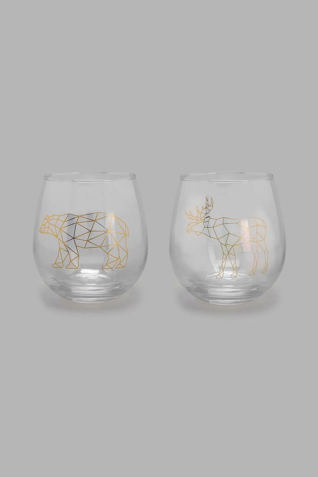 Clear Animal Print Glass (2 Piece)