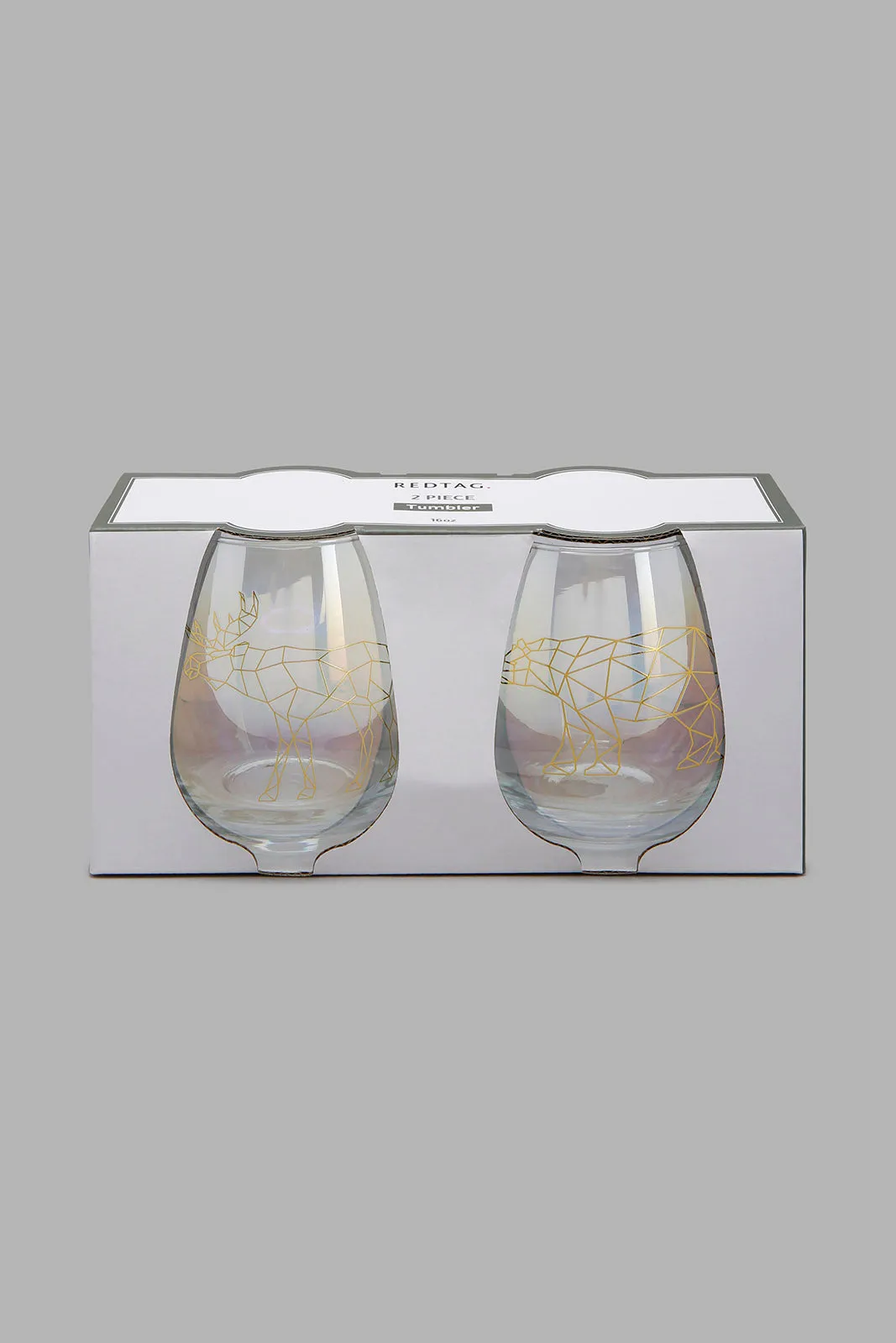 Clear Animal Print Glass (2 Piece)