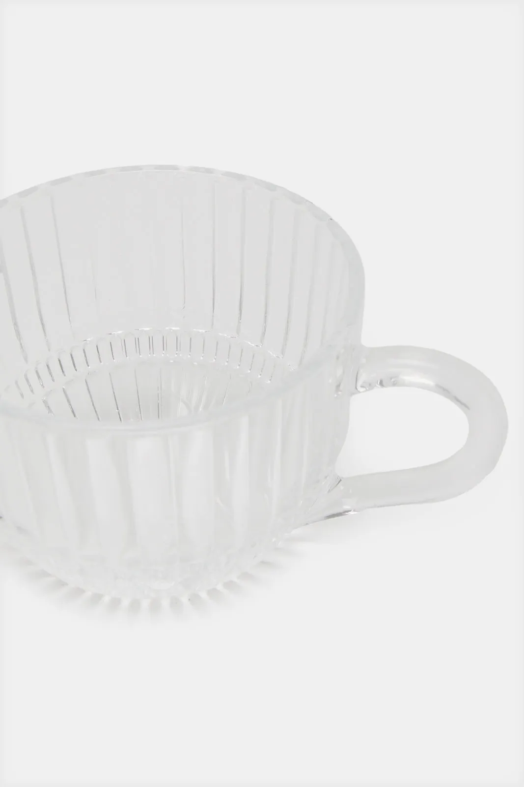 Clear Glass Tea Cup And Saucer (12 Piece)