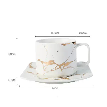 Coffee Mugs Marble Gold Inlay