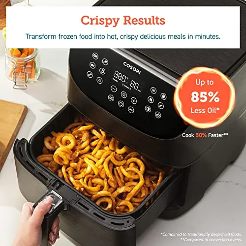 COSORI Smart Air Fryer xl 5.8QT 13-in-1 cooker (800  Online & 100 Paper Recipes) can Air Fry, Roast, Bake, Digital Works with Alexa & Google Assistant, 1700W, Large Dishwasher-Safe Square Basket