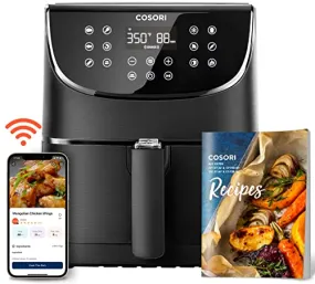 COSORI Smart Air Fryer xl 5.8QT 13-in-1 cooker (800  Online & 100 Paper Recipes) can Air Fry, Roast, Bake, Digital Works with Alexa & Google Assistant, 1700W, Large Dishwasher-Safe Square Basket