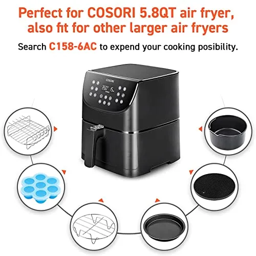 COSORI Smart Air Fryer xl 5.8QT 13-in-1 cooker (800  Online & 100 Paper Recipes) can Air Fry, Roast, Bake, Digital Works with Alexa & Google Assistant, 1700W, Large Dishwasher-Safe Square Basket