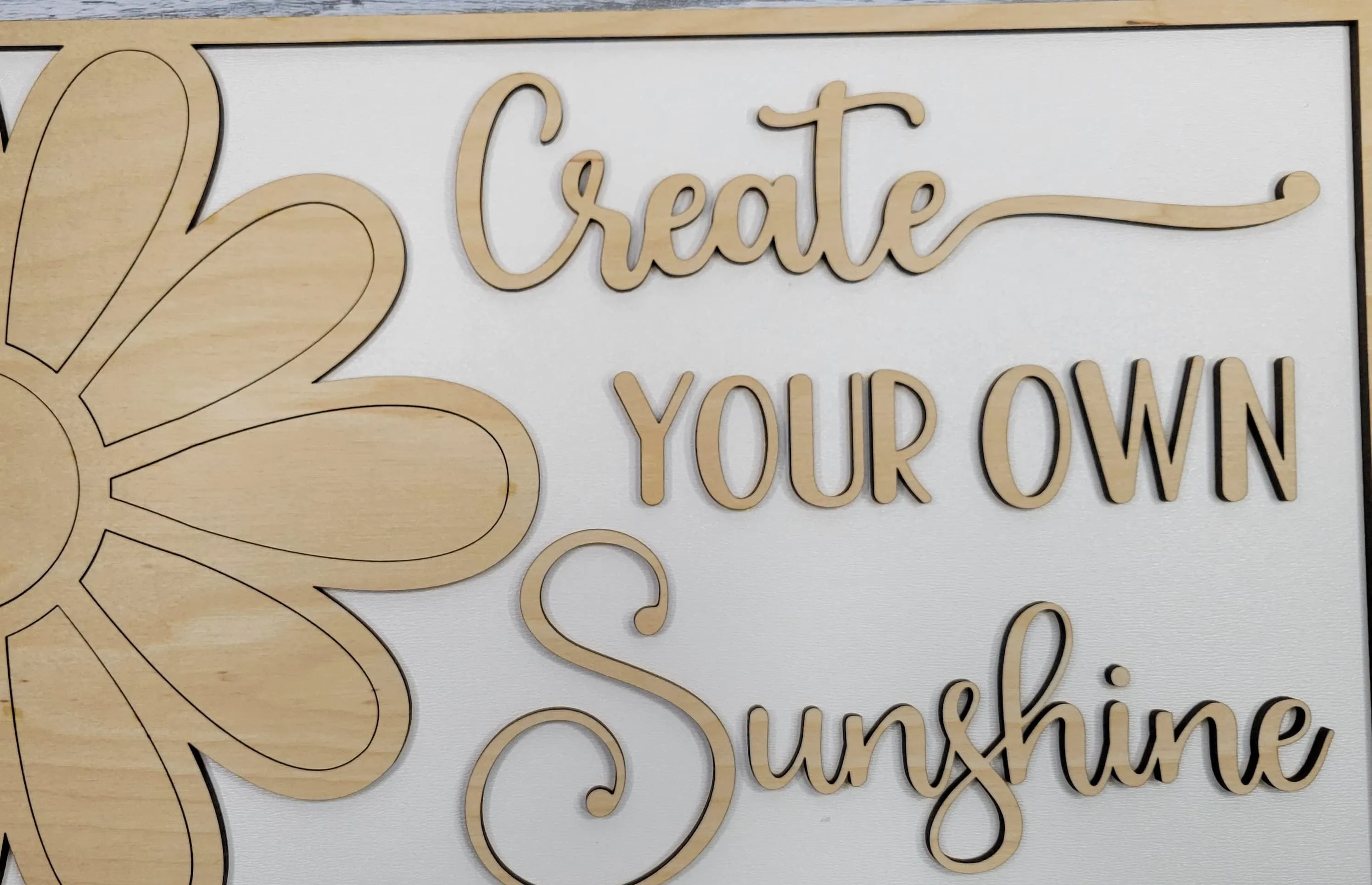 Create Your Own Sunshine SVG Layered Sign with Daisy Glowforge Ready