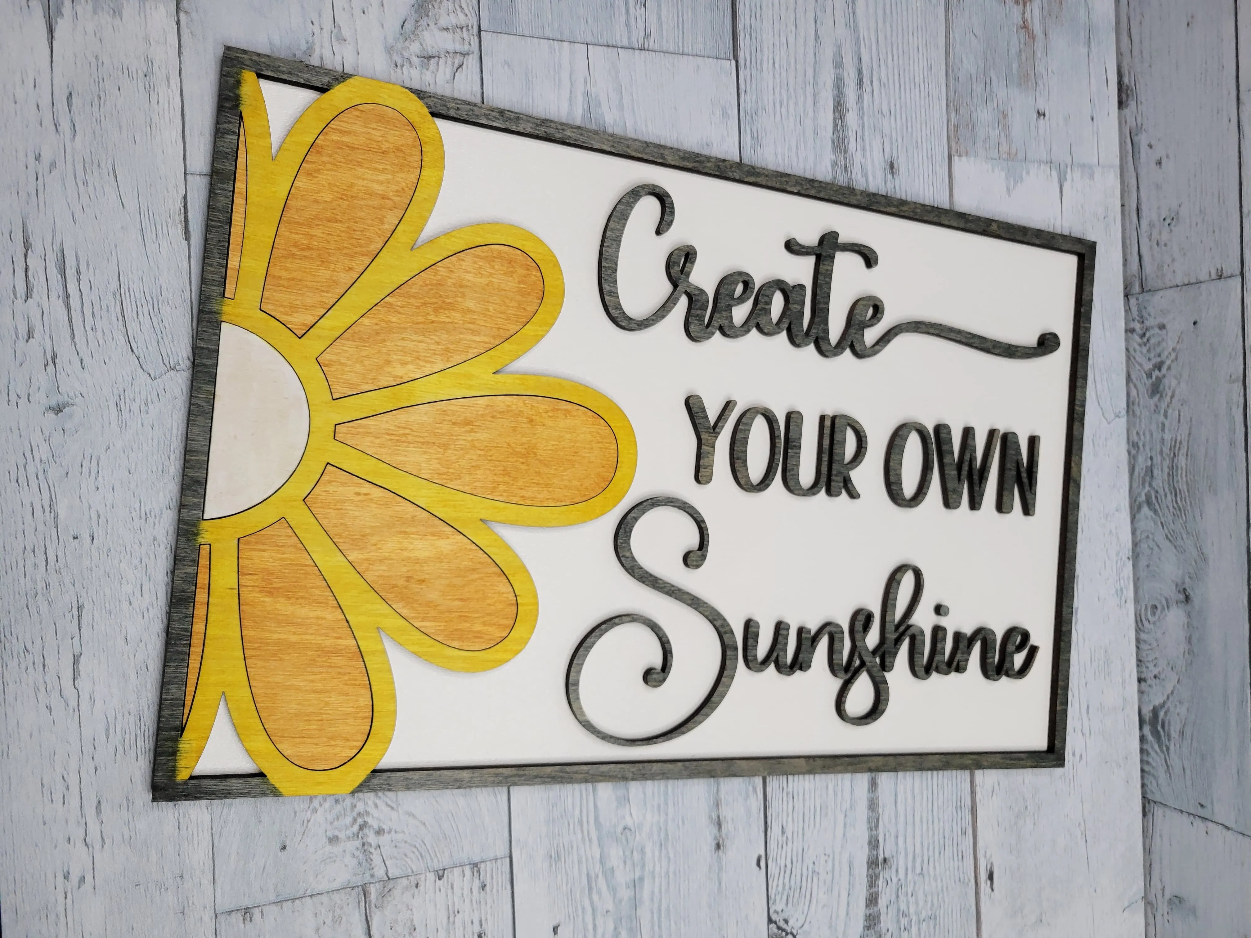 Create Your Own Sunshine SVG Layered Sign with Daisy Glowforge Ready