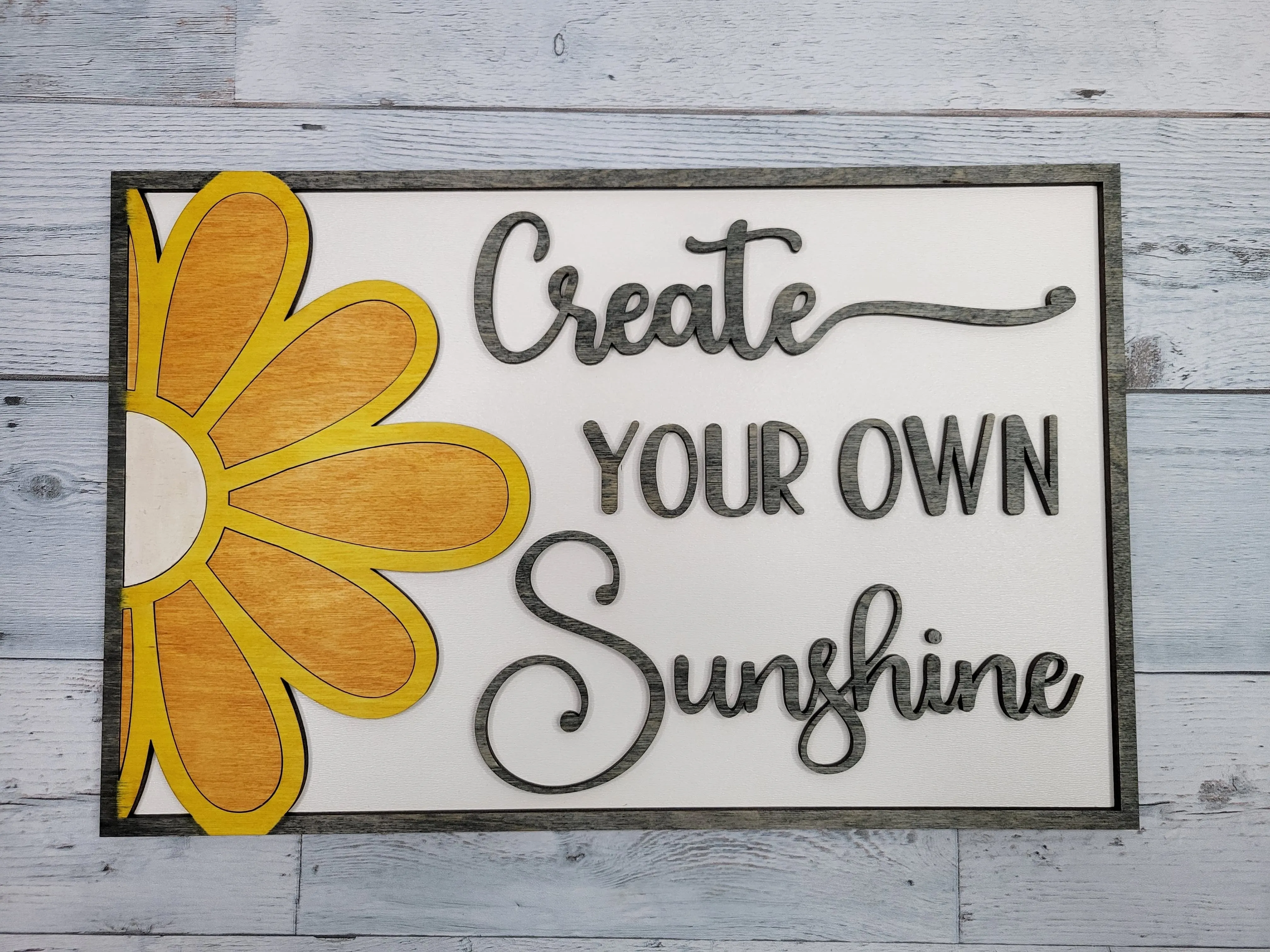 Create Your Own Sunshine SVG Layered Sign with Daisy Glowforge Ready