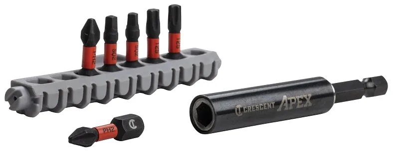 Crescent APEX Vortex CABDG1R-7 Bit and Finder Sleeve Set, 7-Piece, Steel, Black Oxide :SET: QUANTITY: 4