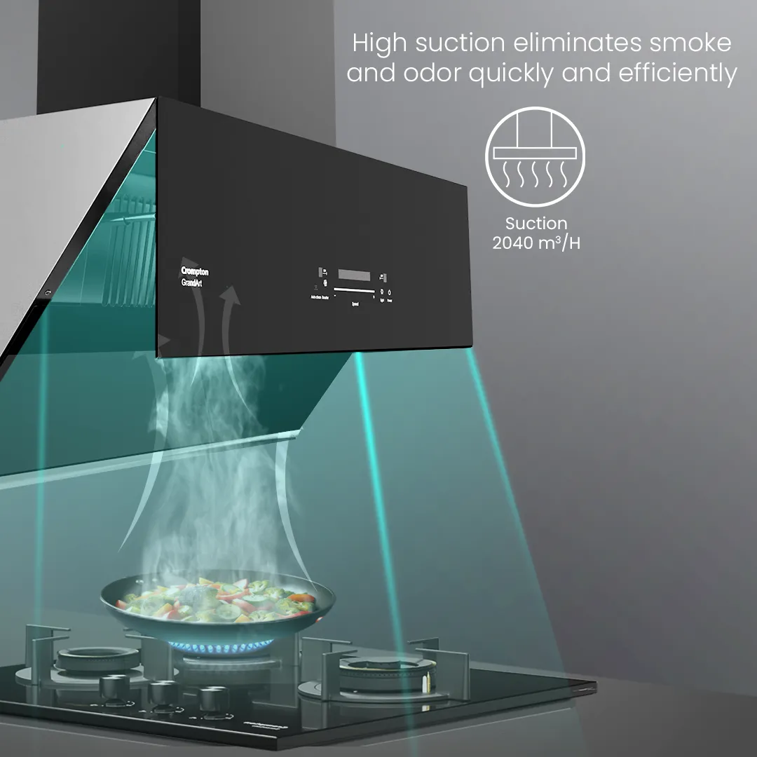 Crompton GrandArt Inverter Motor Inclined 90cm Filterless Chimney