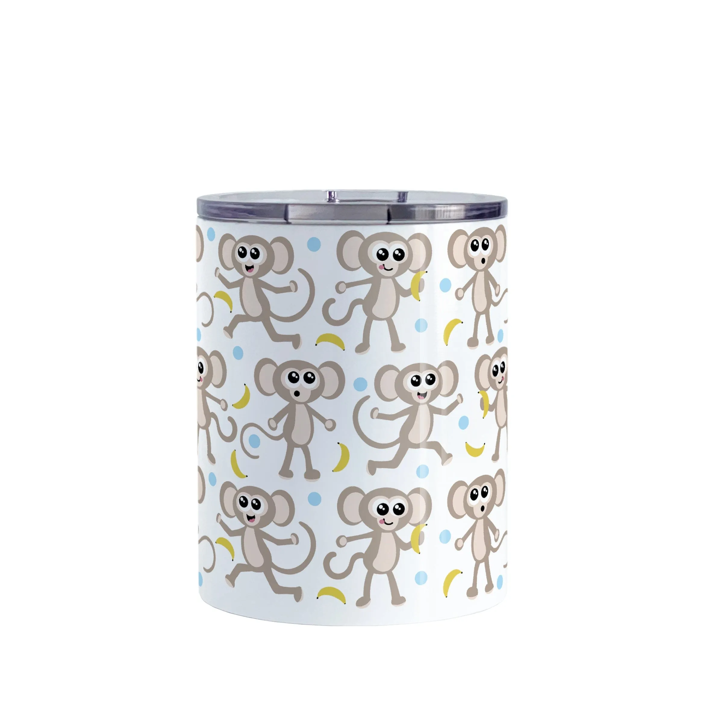 Cute Monkey Pattern with Blue Dots Tumbler Cup