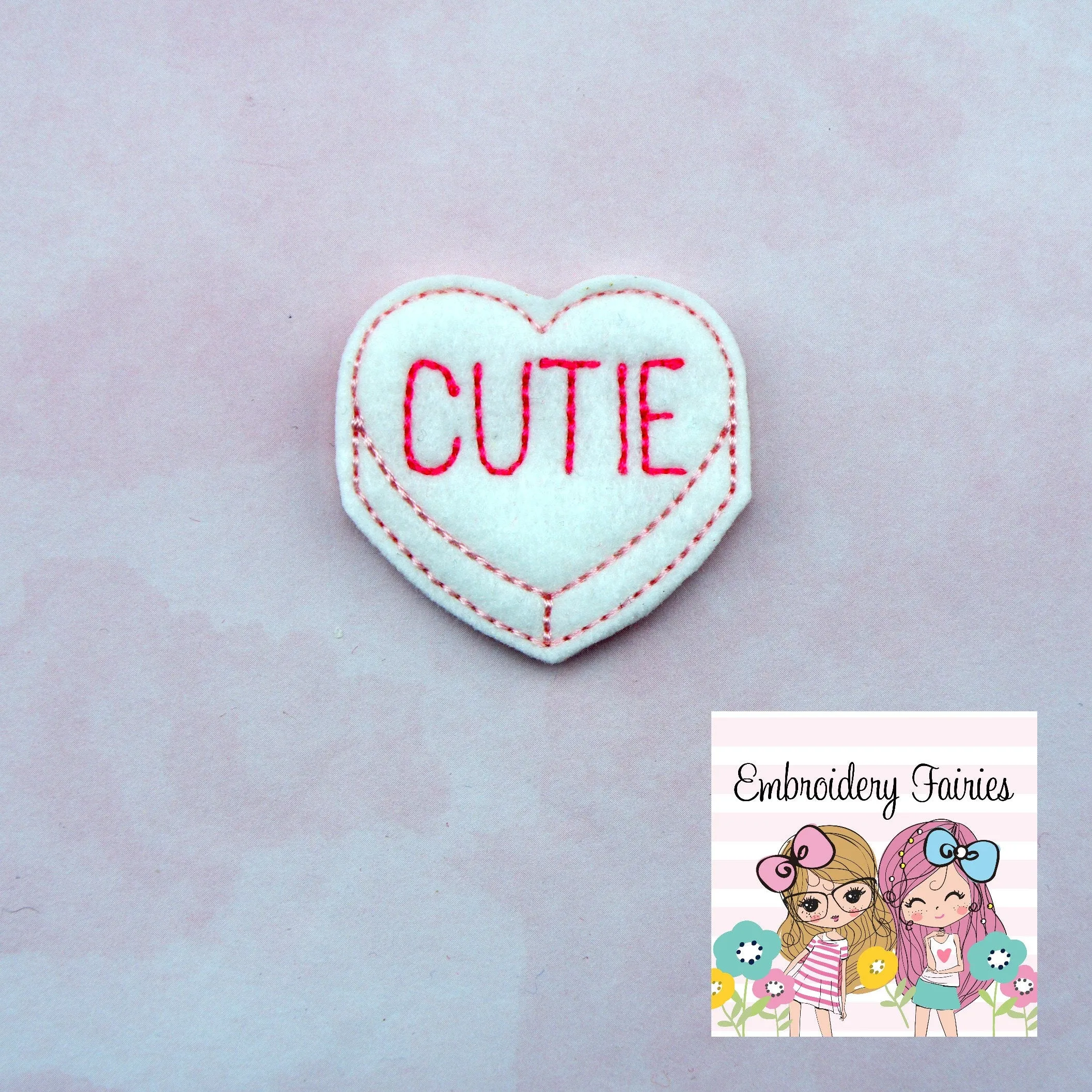 Cutie Conversation Feltie File - Heart Embroidery File - Valentines Day Feltie - Feltie Design - Feltie File - Machine Embroidery Design