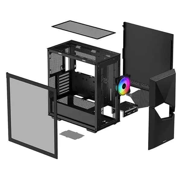 DeepCool Cyclops ATX Mid-Tower With 1X Front CF120 120mm ARGB Fan- Black