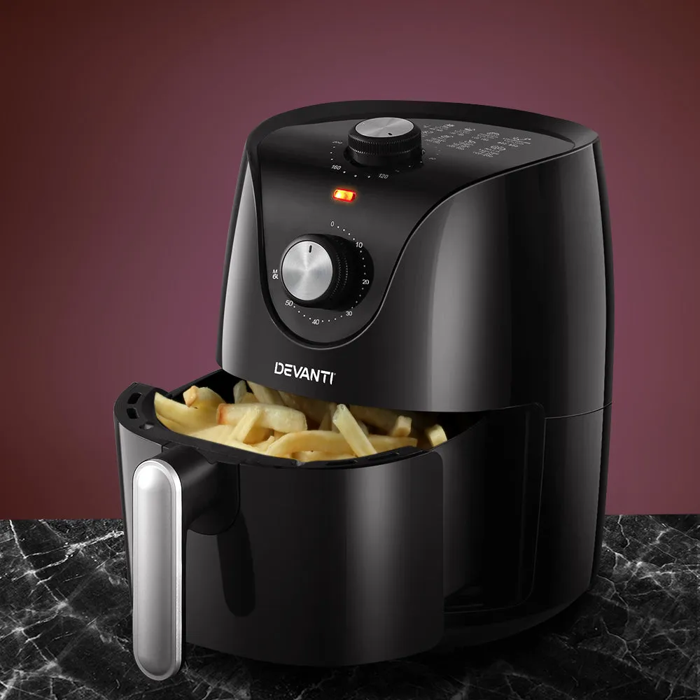 Devanti Air Fryer 2.5L Electric Fryers Airfryer Healthy Cooker Oil Free Kitchen