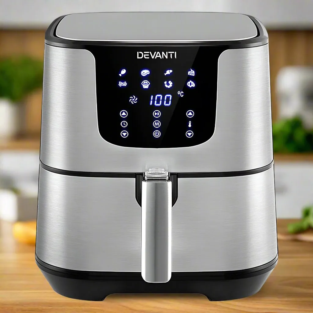 Devanti Air Fryer 7L LCD Fryers Stainless Steel