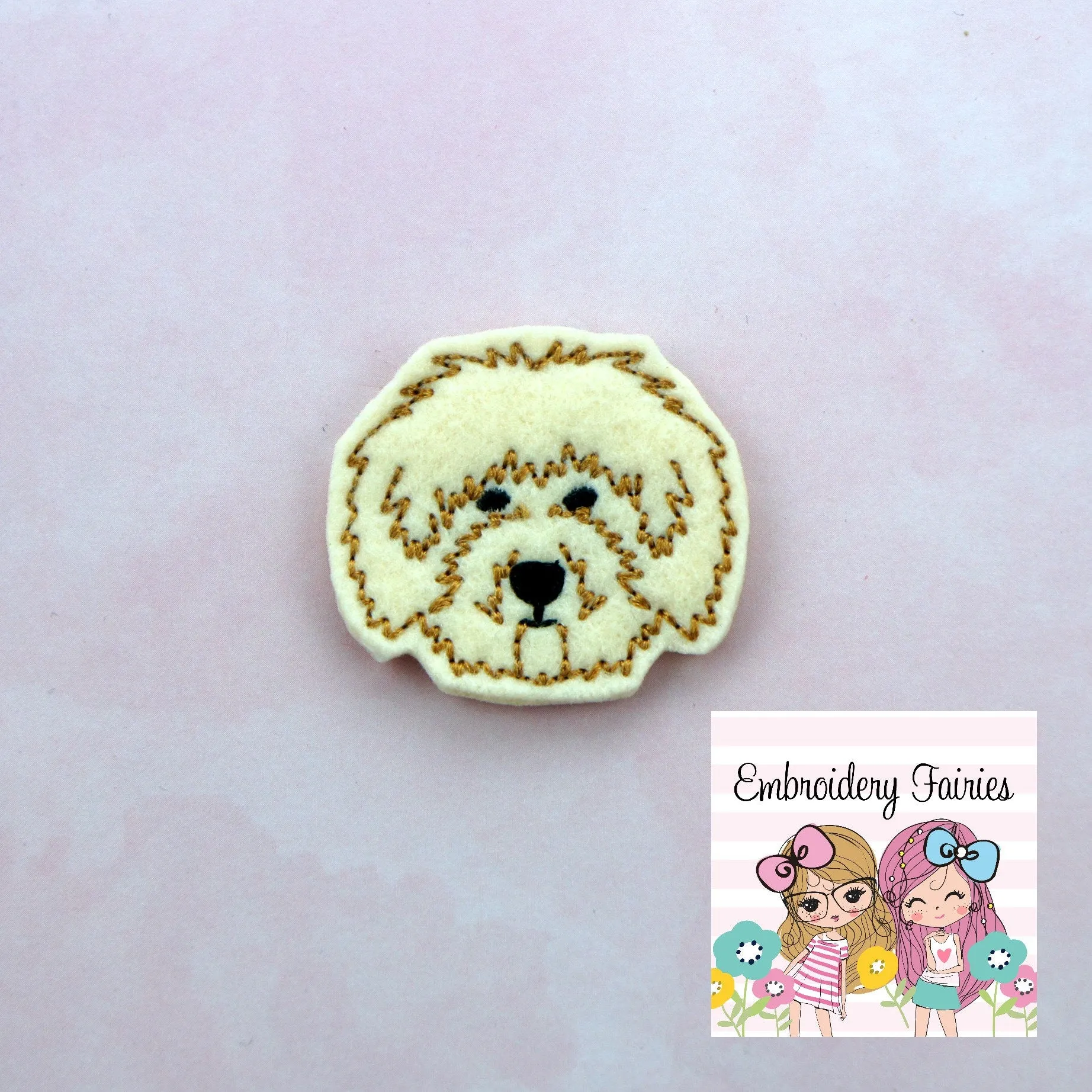 Doodle Dog Feltie File - Labradoodle Feltie Design - ITH Design - Embroidery Digital File - Machine Embroidery Design - Embroidery File