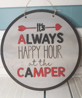 Door Hanger: It's Always Happy Hour at the Camper SVG Laser Ready File