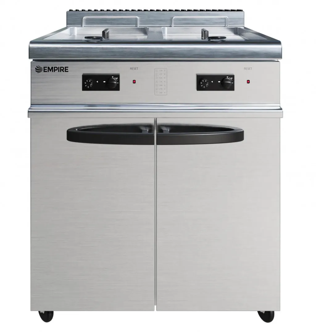 Empire Twin Basket Twin Tank Free Standing Gas Fryer 6 Burner With LPG Conversion Kit 2 x 20Ltr - EMP-TG70-QC-2