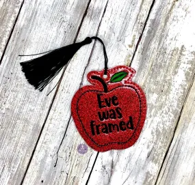 Eve was Framed bookmark/bag tag/ornament 4x4 machine embroidery design DIGITAL DOWNLOAD