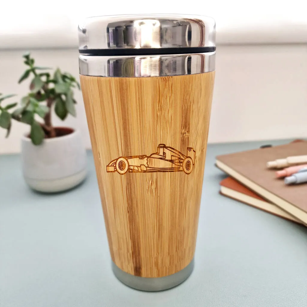 F1 Formula One Personalised Wooden Travel Mug