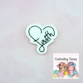 Faith Heart  File - Faith Feltie - Feltie File - Embroidery Digital File - Machine Embroidery Design - Embroidery Download - Feltie Pattern