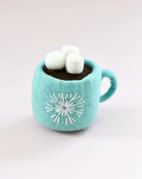 Felt Hot Chocolate Cacao with Marshmallows (Blue Cup) - Tara Treasures