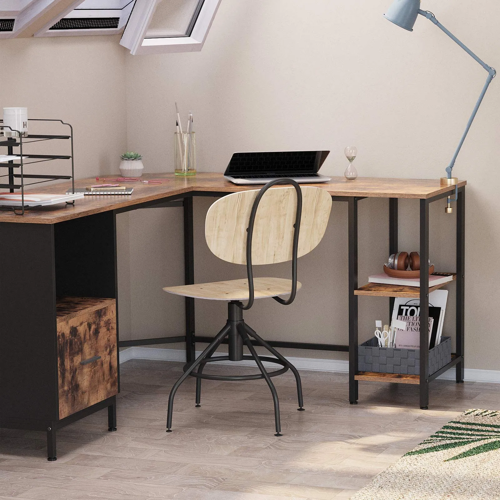 File Cabinet Integrated Desk