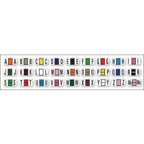 File Right Alphabet Labels Ringbooks Set - 1-1/2" × 3/4" Color-Coded Full Set A to Z Labels (Including Mc) - 270 Alphabet Labels/Set for Document Management in Automotive Workshops, Office