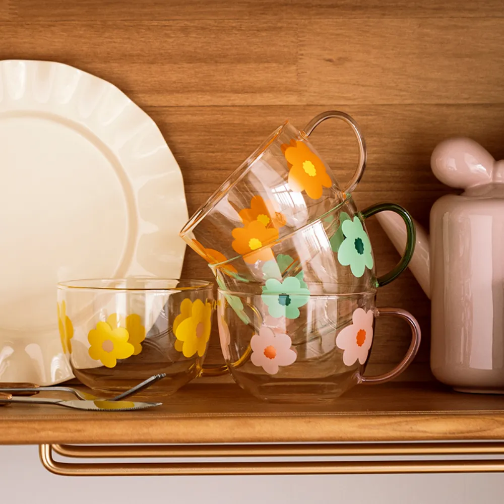 Flower Glass Mugs