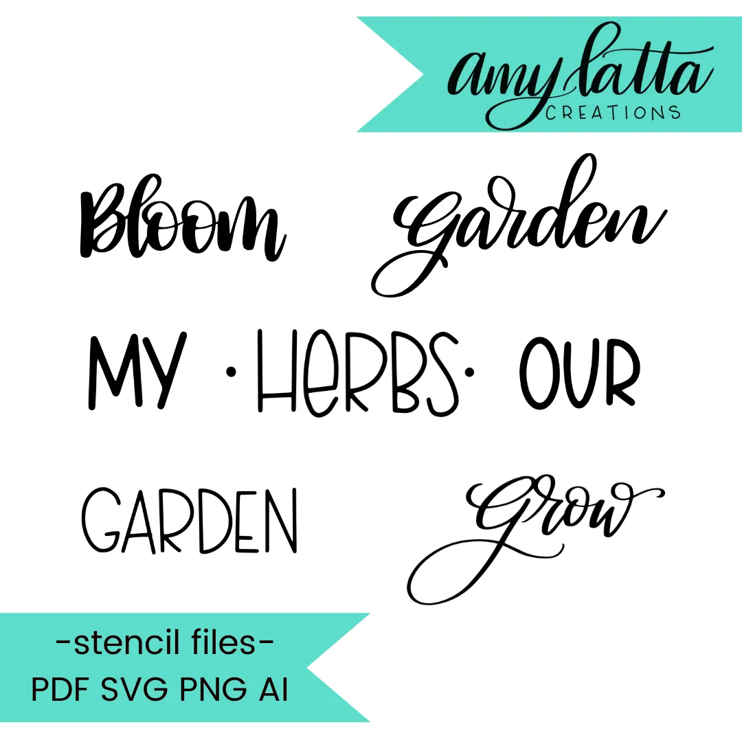 Garden and Herbs Stencil Cut Files! 2021 [AI SVG PNG DXF]