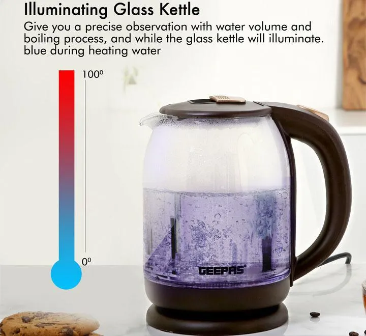 Geepas Electric Glass Kettle 1.8L