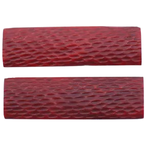 Genuine Bone Scales - Jigged   Picked -Red- 1/4" X 1.5:" X5"