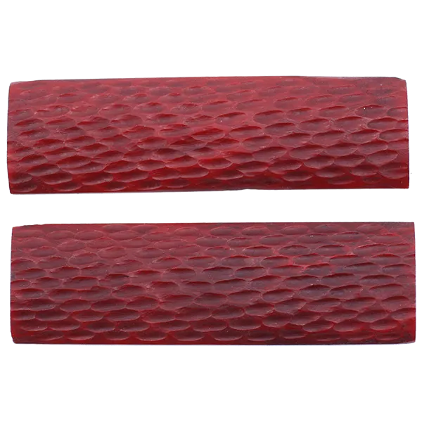 Genuine Bone Scales - Jigged   Picked -Red- 1/4" X 1.5:" X5"