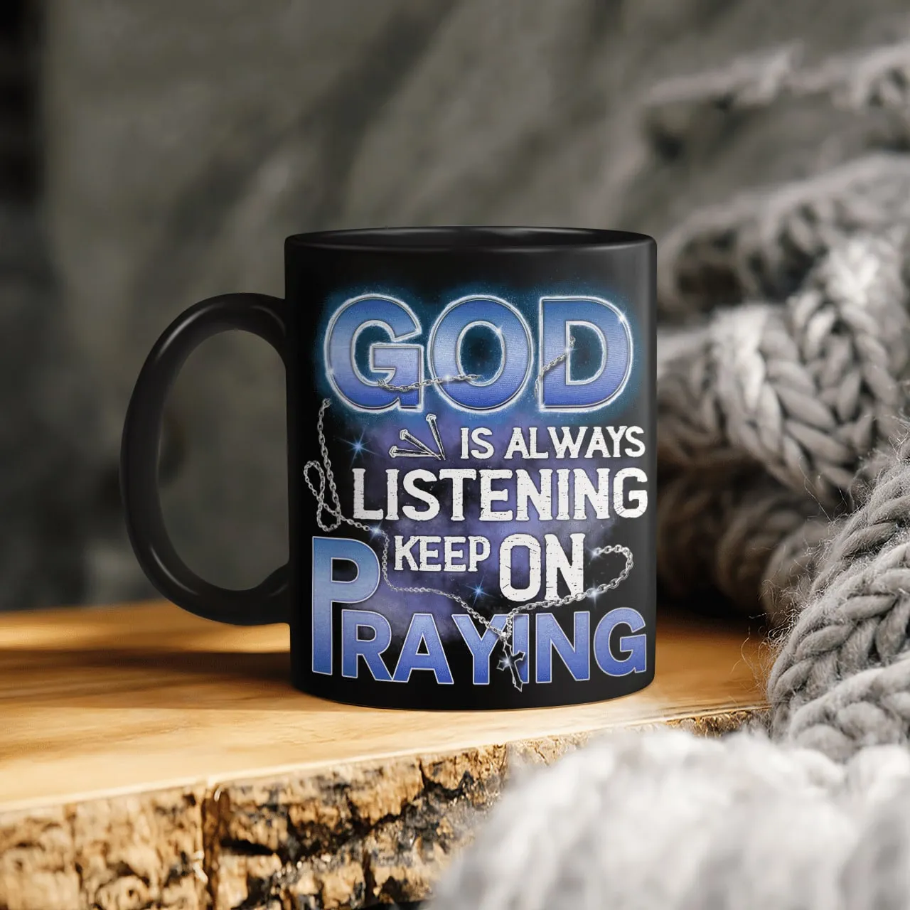 God Is Always Listening Keep On Praying Mug, Jesus Mug, God Mug, Faith Mug