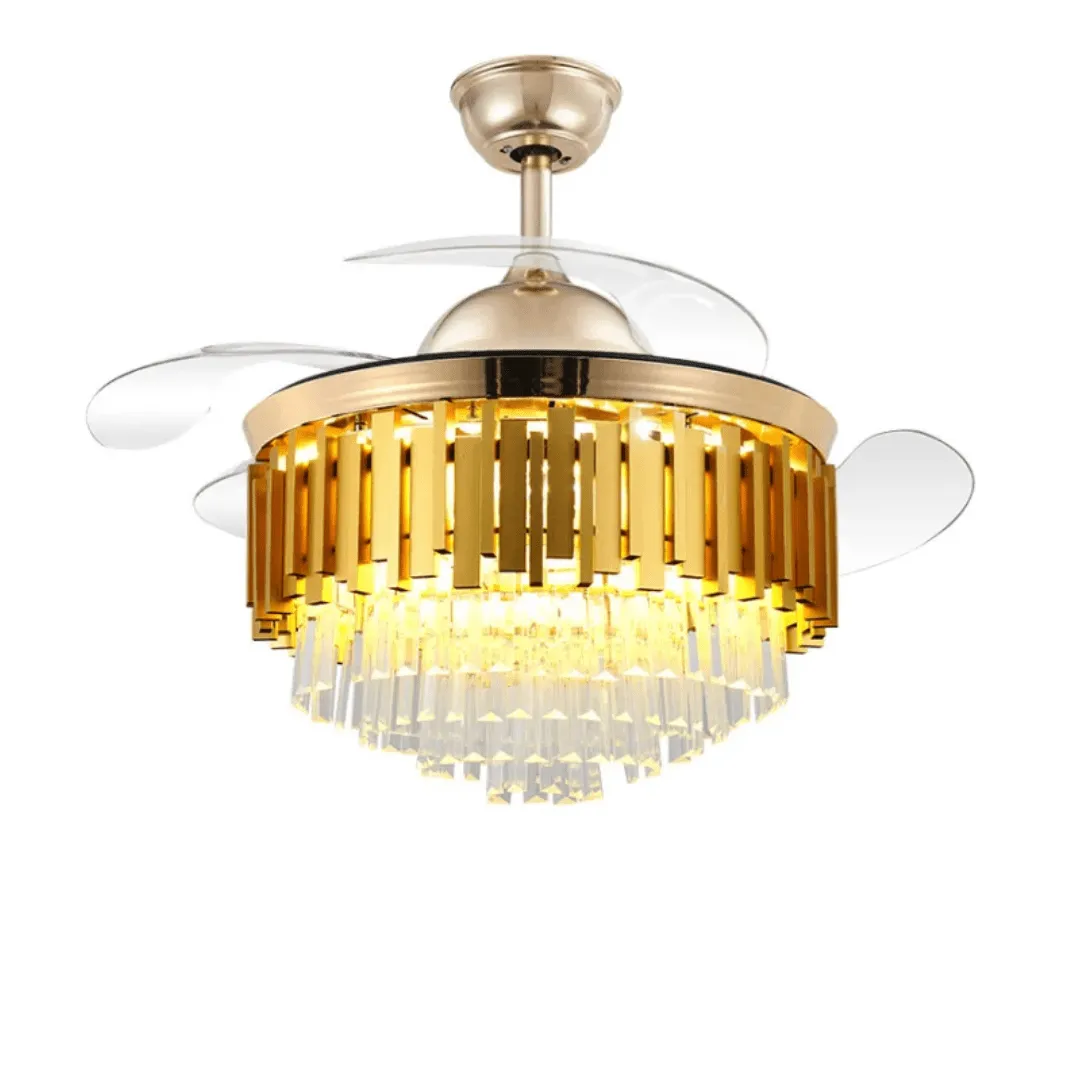 Golden Mamba Chandelier Ceiling Fan with Remote Control