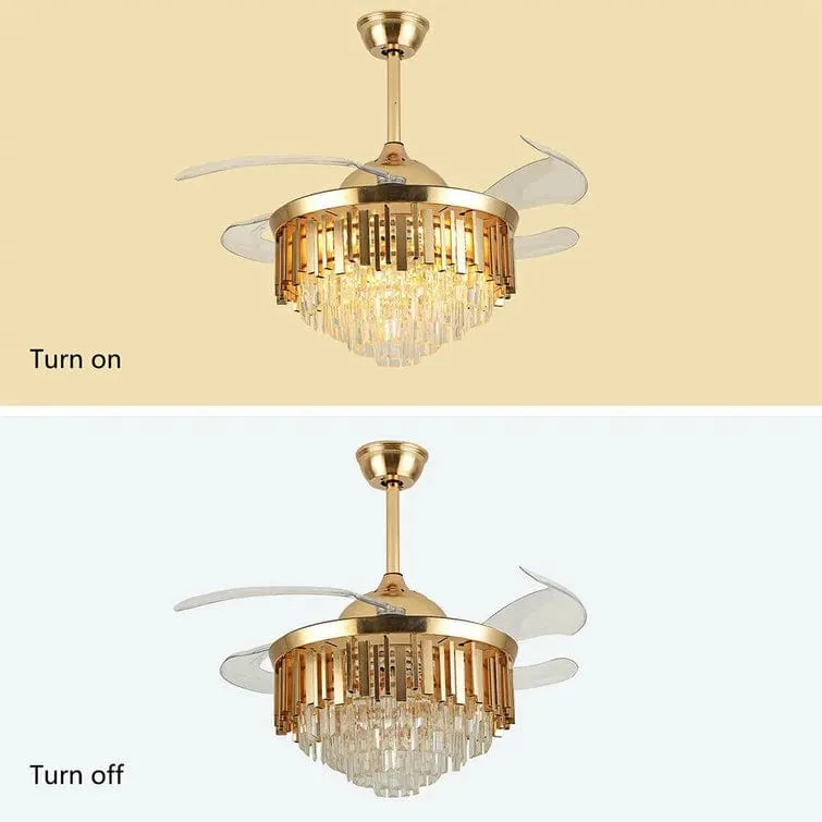 Golden Mamba Chandelier Ceiling Fan with Remote Control