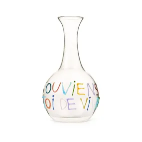 Handblown Glass Souviens Toi De Vivre Carafe