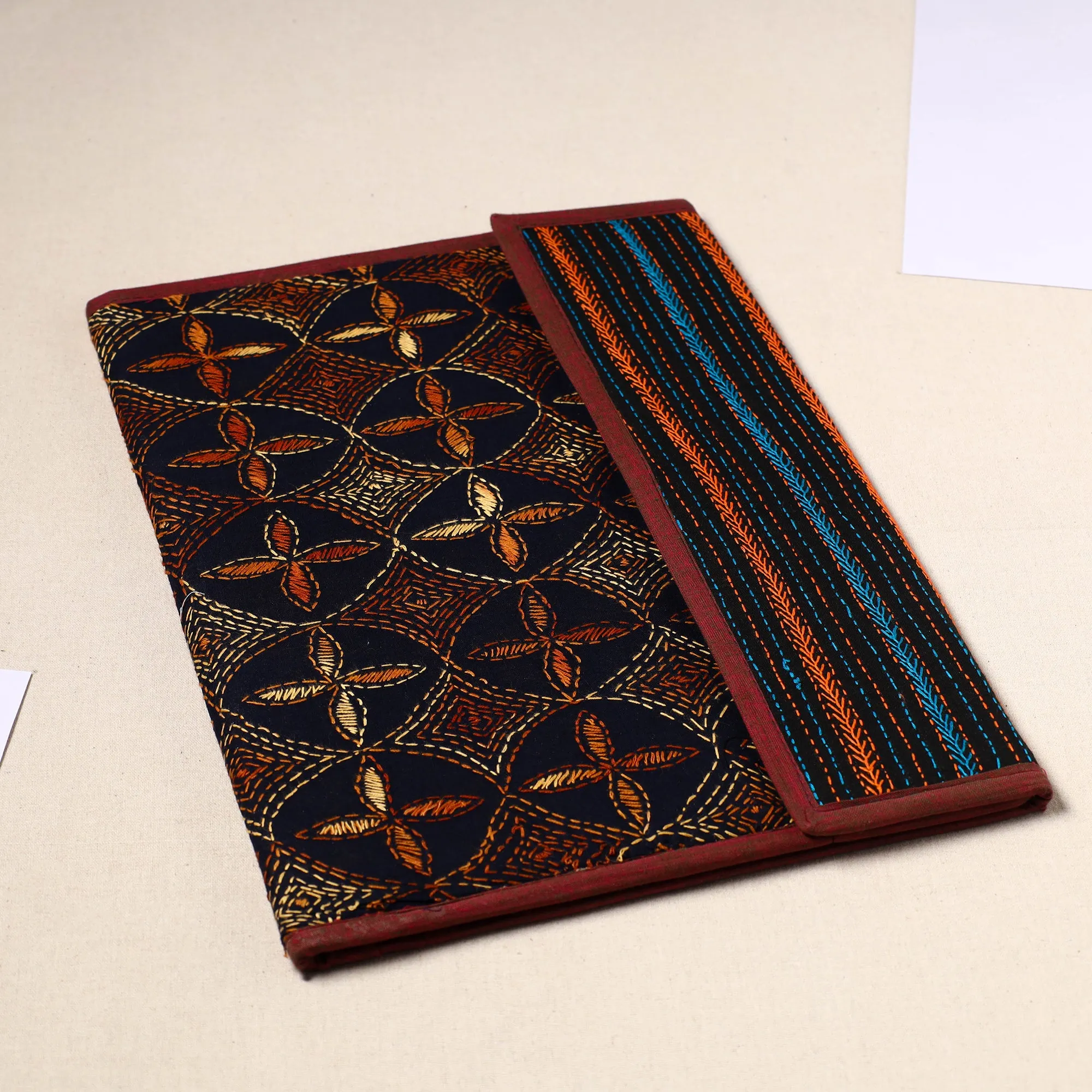 Handcrafted Bengal Kantha Work File Folder 20