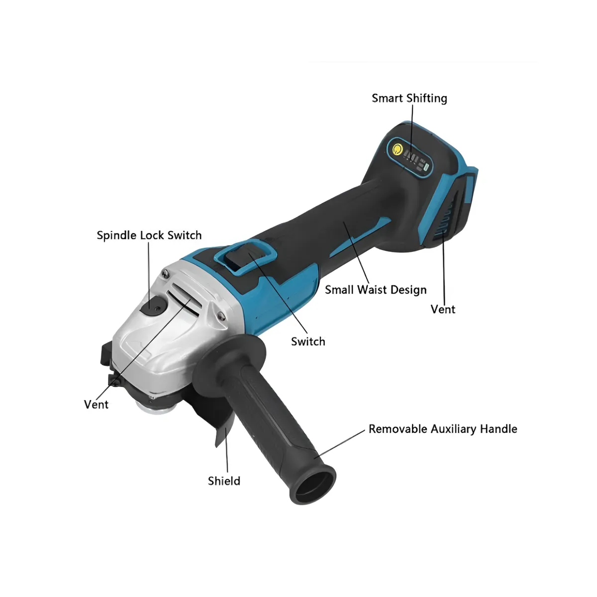 Handheld Design Cordless Angle Grinder With 2 X 25V 15000Mah Battery