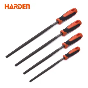 Harden Round second cut file with soft handle 12"