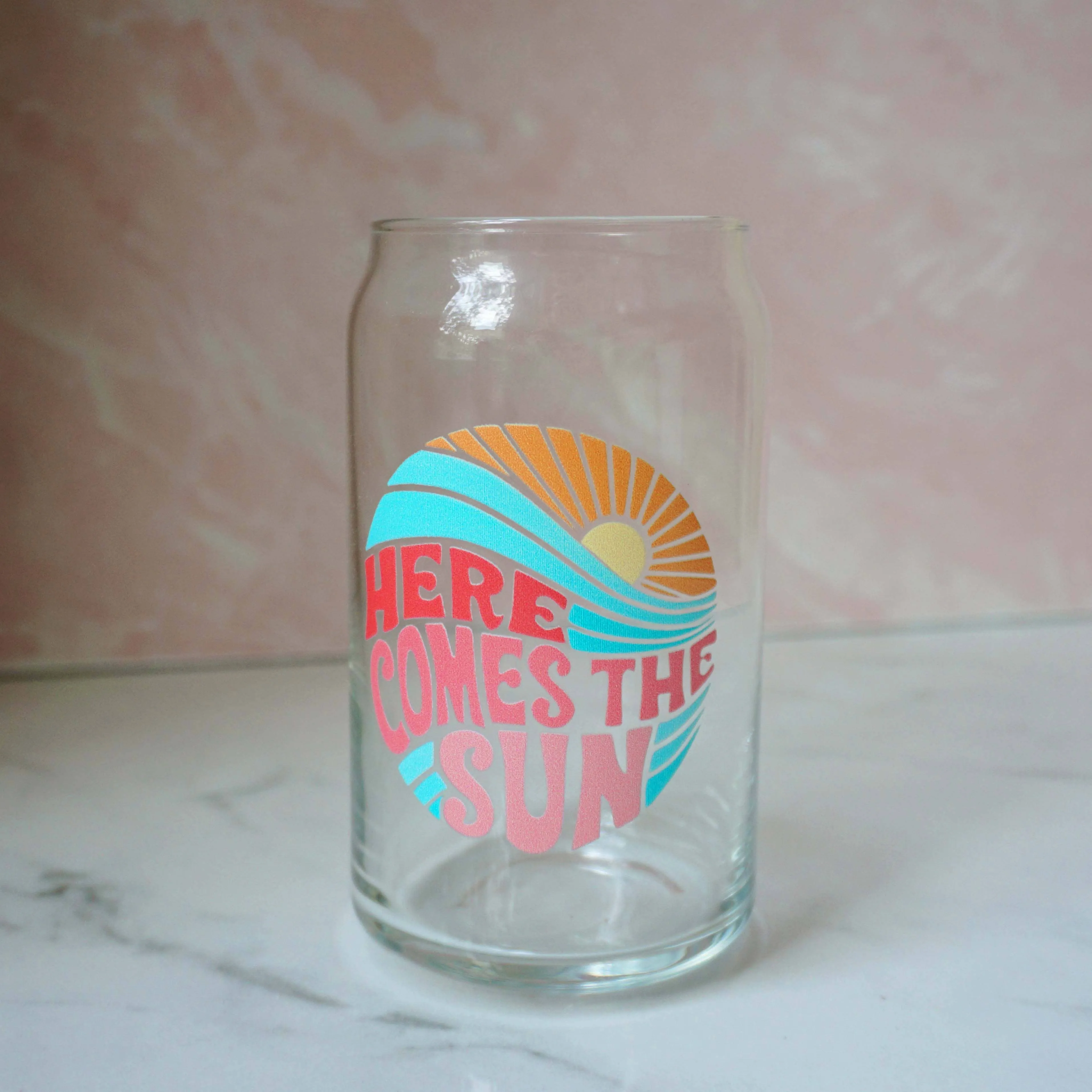 Here Comes the Sun Can Glass