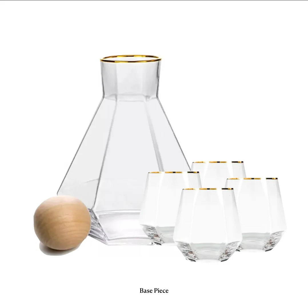 Hexa Gold Rim Carafe Set