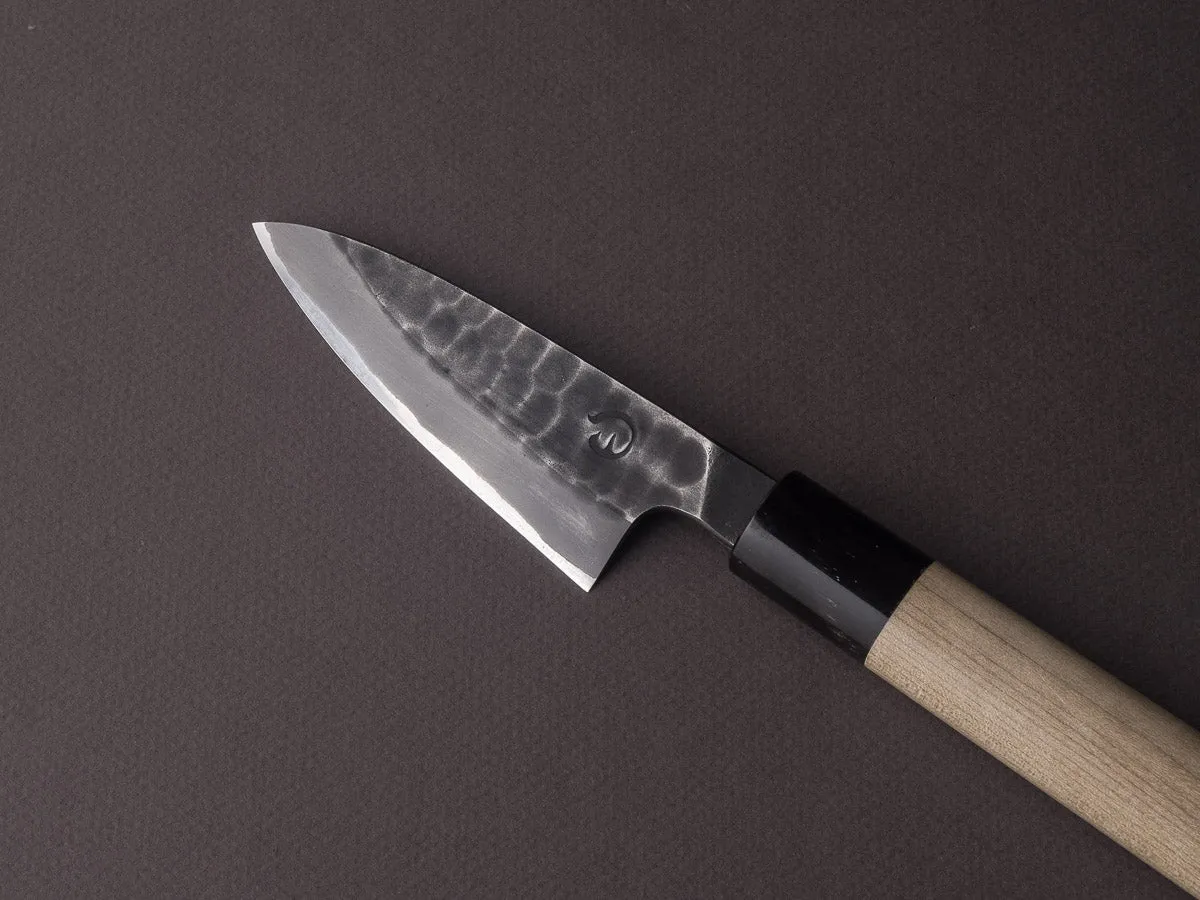 Hitohira - Hinode - White #2 - Stainless Clad Tsuchime - 90mm Paring - Ho Wood Handle