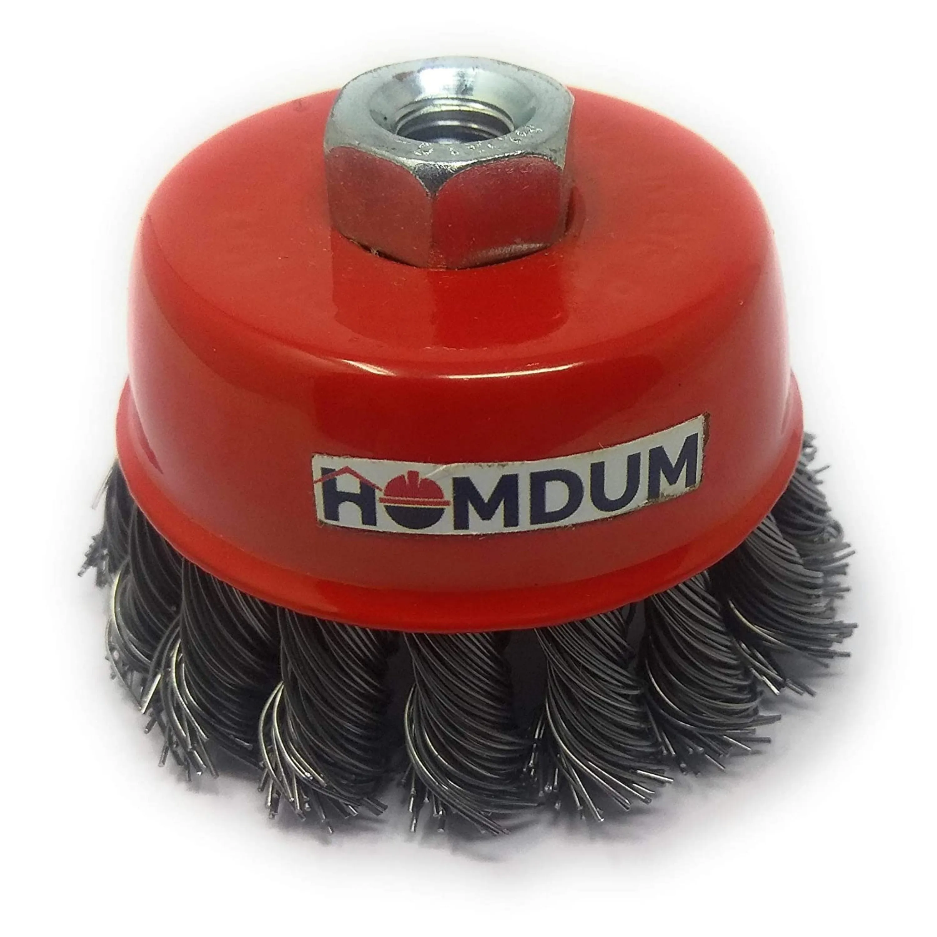 Homdum 3 inches Brass Wire and Twisted M10 Thread Cup Brush for 4 inch Angle Grinder