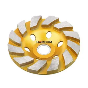 Homdum 4 Inch 100mm Turbo Rim Segmented Diamond Cup Angle Grinder Wheel for Removal of Concrete and Paint Epoxy etc from Marble Granite Stone by Grinding disc.