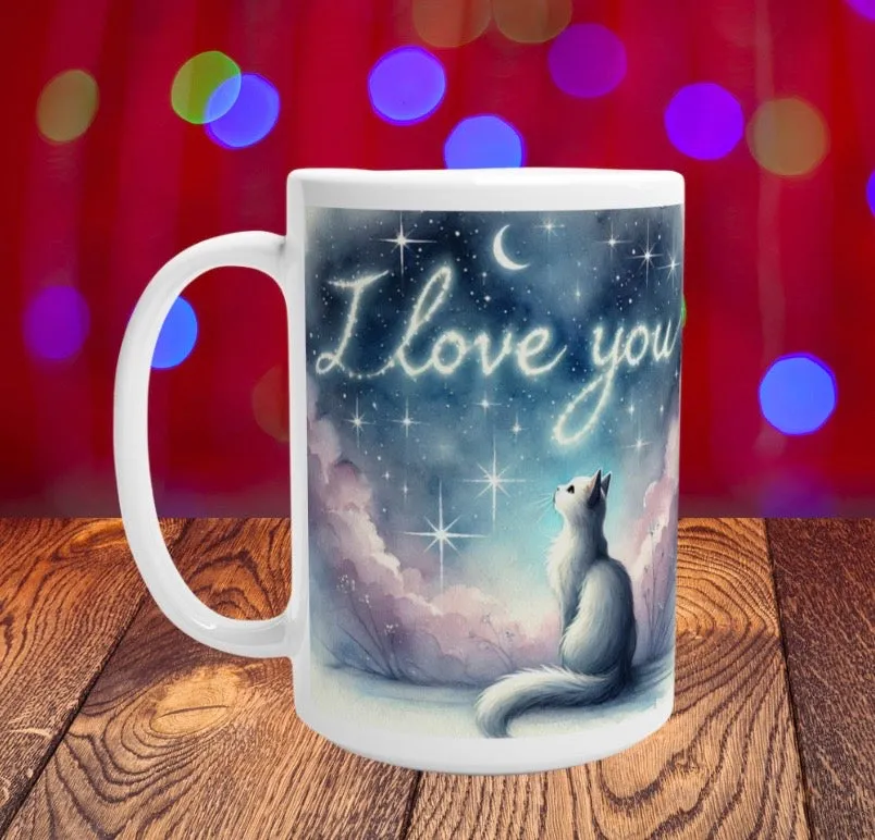 I Love You - Cat Lover -White 15oz Ceramic Mug