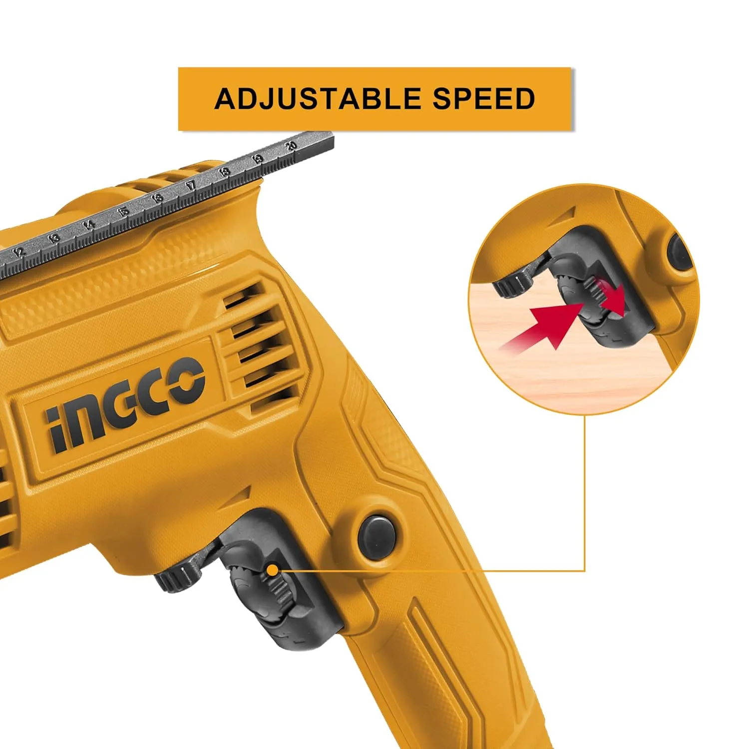 INGCO Impact Drill, 680W | 0-3000rpm | 13mm Power Hammer Drills, Variable Speed Corded Drill Machine, Froward/Reverse Switch Electric Drill with Depth Gauge Home Improvement Construction Concrete